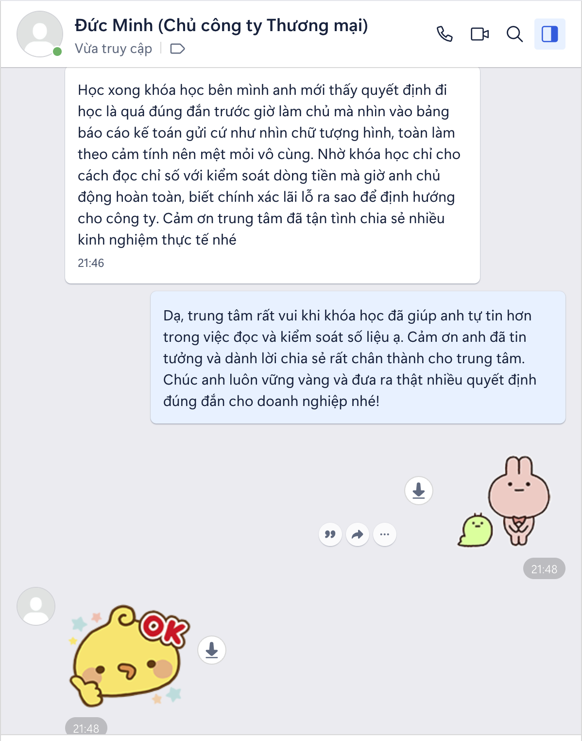 Cảm nhận học viên 2